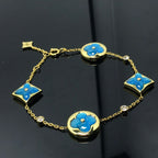 „Dream“-Stern- und Sonnen-Armband mit 4 Motiven, blau