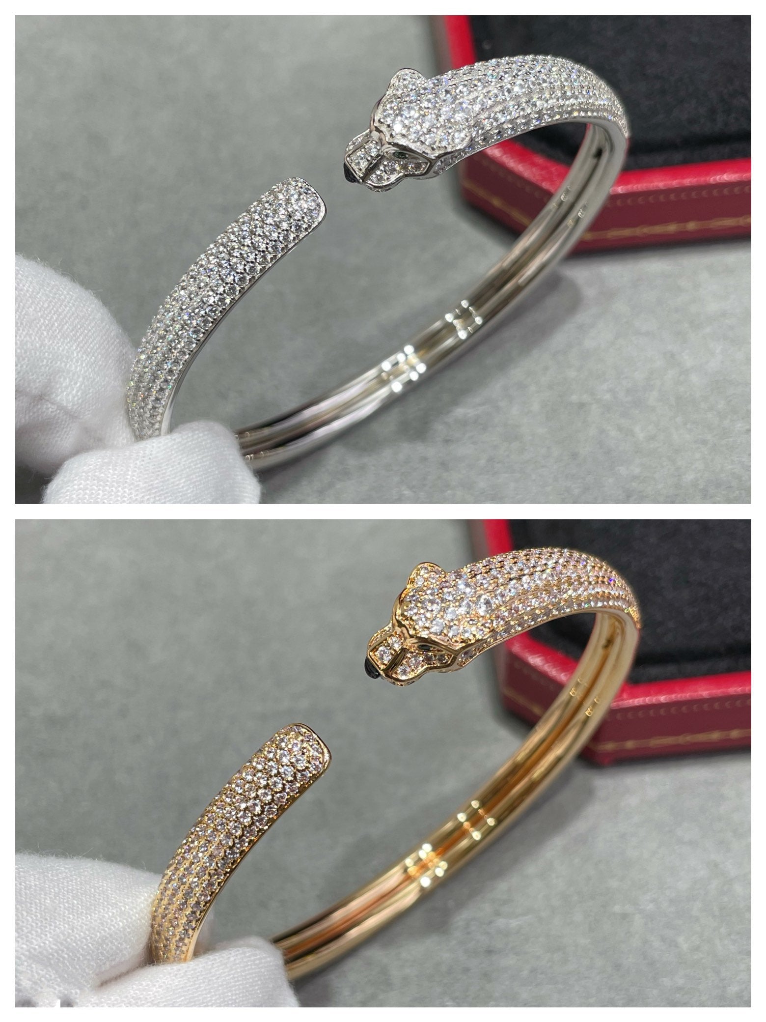 「ドリーム」パンテール フルダイヤモンド オープンブレスレット