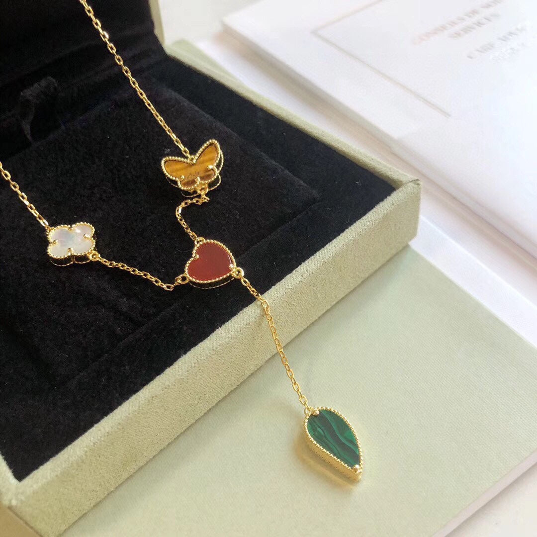 ¡®Dream¡¯LUCKY SPRING 4 MOTIFS ROSE GOLD NECKLACE
