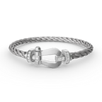 ¡®Dream¡¯FORCE LARGE HORSESHOE HALF DIAMOND BRACELET SILVER