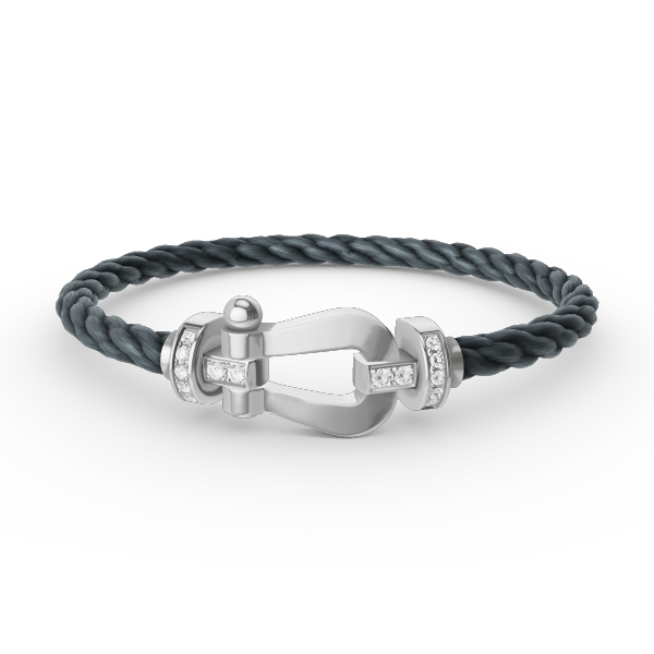 ¡®Dream¡¯FORCE LARGE HORSESHOE HALF DIAMOND BRACELET SILVER