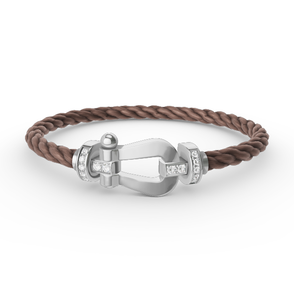 ¡®Dream¡¯FORCE LARGE HORSESHOE HALF DIAMOND BRACELET SILVER