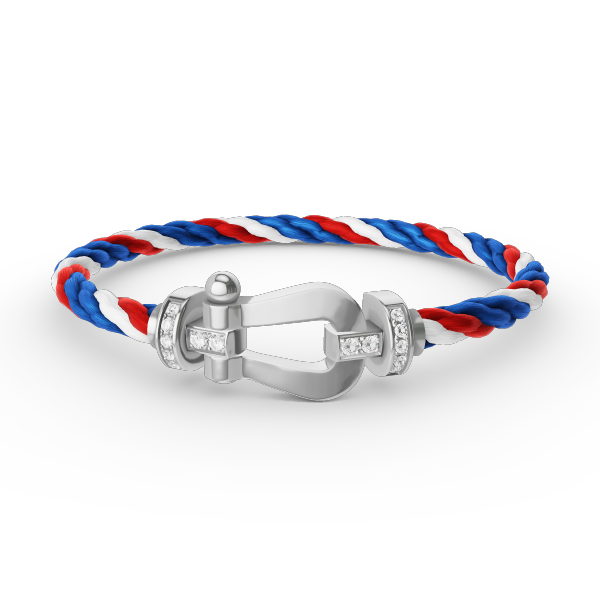 ¡®Dream¡¯FORCE LARGE HORSESHOE HALF DIAMOND BRACELET SILVER