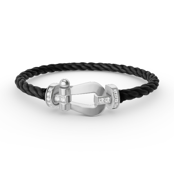 ¡®Dream¡¯FORCE LARGE HORSESHOE HALF DIAMOND BRACELET SILVER