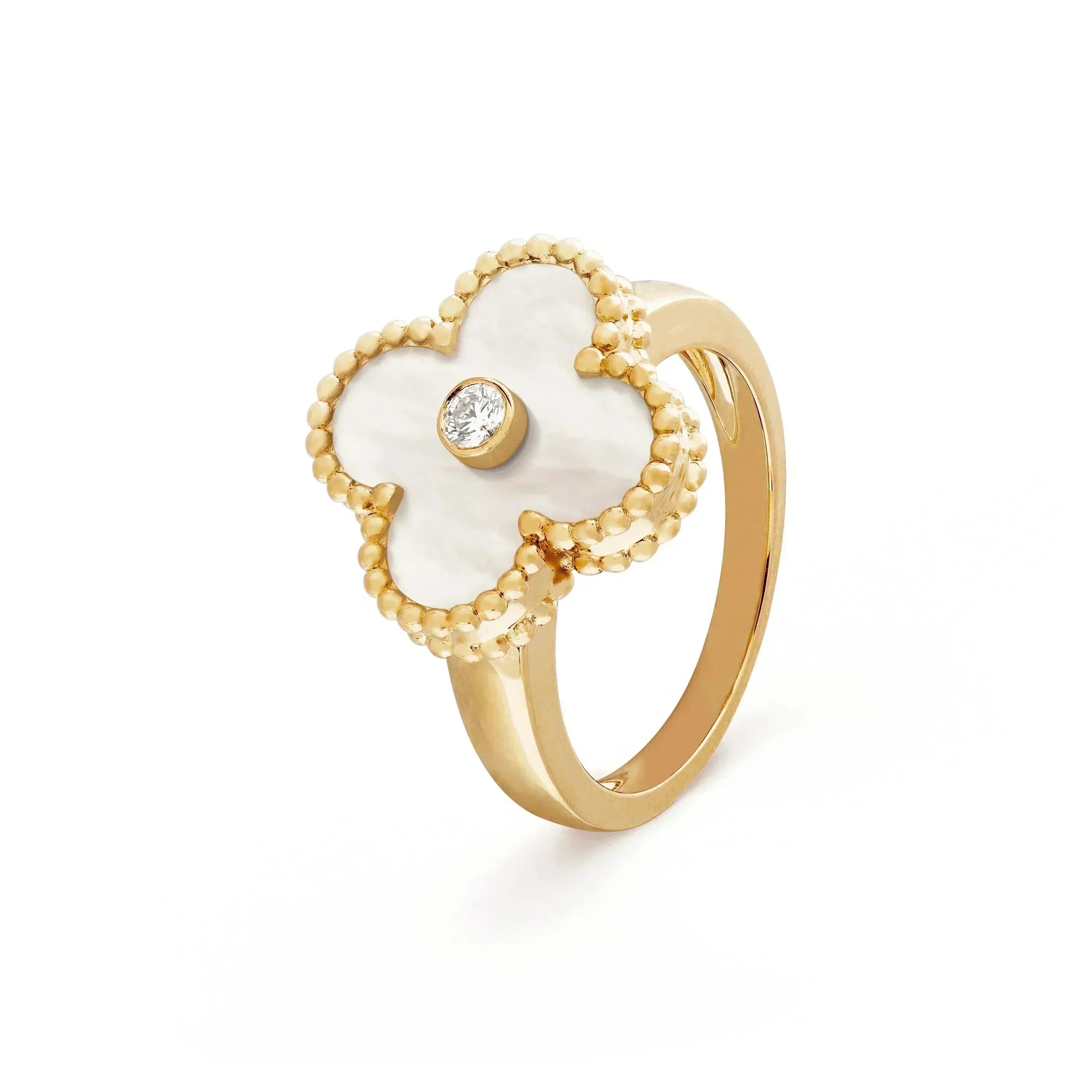 ¡®Dream¡¯CLOVER PINK MOP RING GOLD DIAMOND